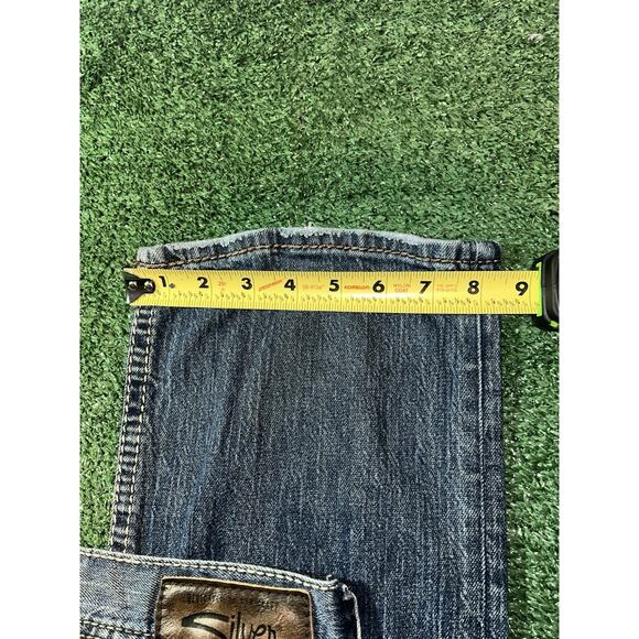 Silver ZAC Y2K Distressed Relaxed Fit Straight Leg Jeans mens 30x31 - Picture 11 of 12